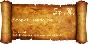 Szopri Magdolna névjegykártya