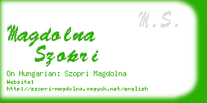 magdolna szopri business card